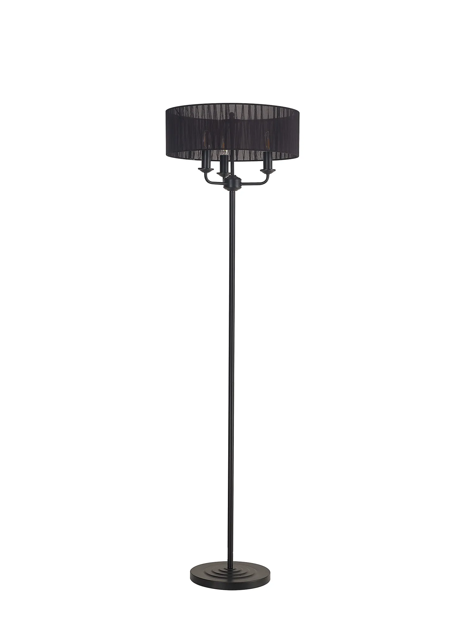 Banyan 45cm 3 Light Floor Lamp Matt Black, Black DK1060  Deco Banyan MB BL